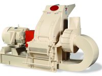 Industrial centrifugal fan with attached motor and ductwork on a white background.